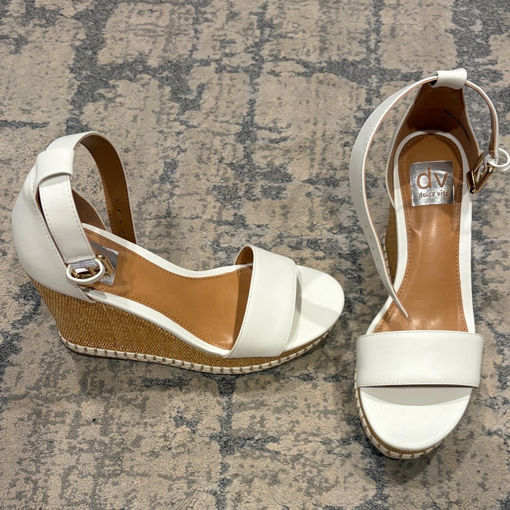 DV by Dolce Vita White Wedge Sandals
